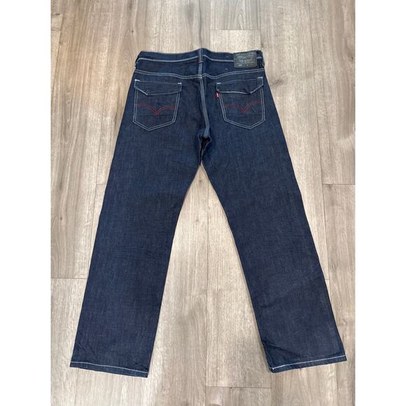 Levi's 569 Dark Blue w Red Stitching 100% Cotton Men's Size 34x32 - Picture 4 of 10